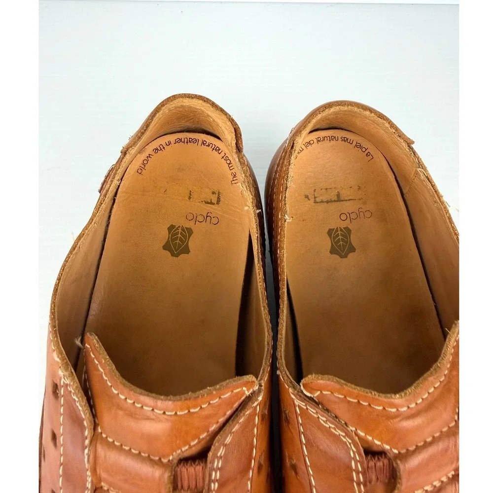 Pikolinos Tan Leather Whipstitch‎ Loafers Womens EU 40 Gran Via Slip On Shoes